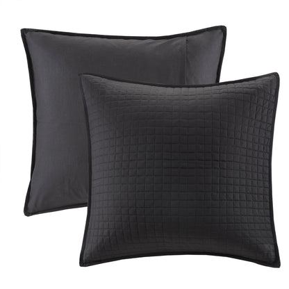 Intelligent Design Cora 7 Piece Reversible Cotton Quilt Set with Euro Shams and Thrwo Pillows