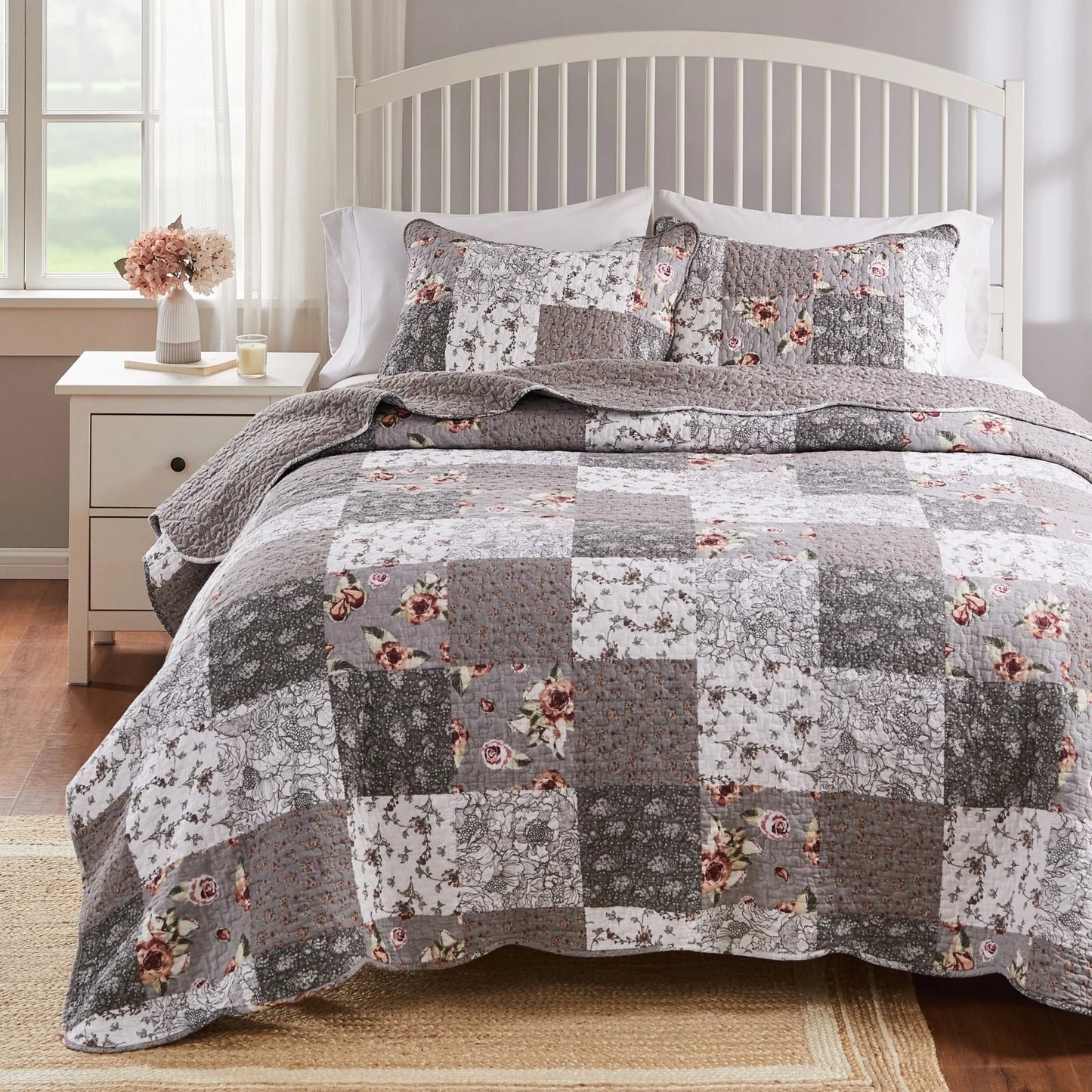 The Gray Barn Spring Arrow Reversible Floral Cotton Quilt Set
