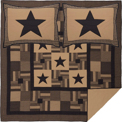 Black Check Star Quilt Set